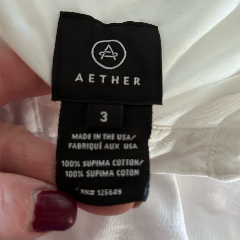 Aether Apparel White Pique Polo Size L / 3 - Picture 5 of 5